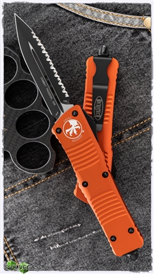 Microtech Combat Troodon D/E 142-3OR Black FS Blade Orange Handle