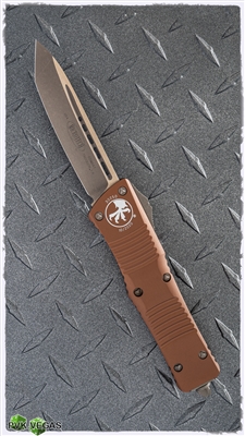 Microtech Combat Troodon T/E 144-13APTA Bronzed Apocalyptic Blade & HW Tan Handle
