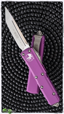 Microtech UTX-85 T/E 233-4VI Satin Blade Violet Handle