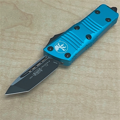 Microtech MINI Troodon T/E 240-1TQ Turquoise Chassis Black Blade