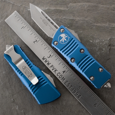 Microtech MINI Troodon T/E 240-4BL Blue Chassis Satin Blade