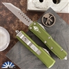 Microtech UTX-85 719W-10ODS Warhound Stonewash Blade, OD Green Handle Signature Series