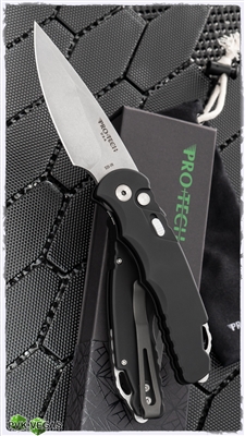 Protech TR-5 Auto T501 Black Handle Stonewash Blade