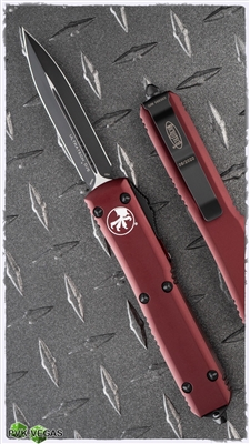 Microtech Ultratech 122-1MR Black Blade Merlot Handle