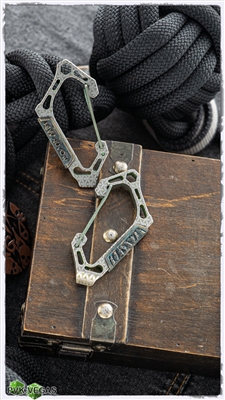 Custom Zieba Molon Labe Carabiner Green & Silver