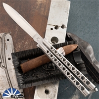 29 Knives Custom 5" S35VN Utilitarian Spear Point Blade, Skeleton Channel Cut 303 Stainless Steel