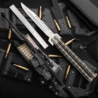 29 Knives Custom Barrett 50 Balisong M-Lok Handles, Latched