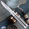 29 Knives Custom 3.75" S35VN Weehawk, "Thin Skeleton" Channel Cut 303 Stainless Steel Handles