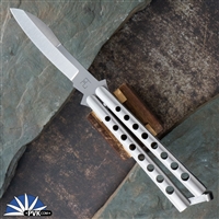 29 Knives Custom 4" S35VN Pira, "Thin Skeleton" Channel Cut 303 Stainless Steel Handles