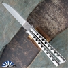 29 Knives Custom 4" S35VN Warncliff, "Thin Skeleton" Channel Cut 303 Stainless Steel Handles