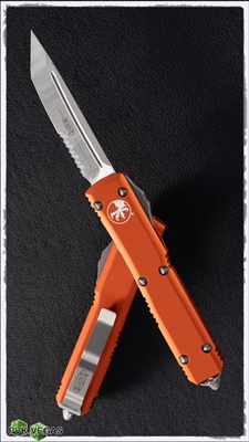 Microtech Ultratech T/E 123-5OR Serrated Satin Blade Orange Handle