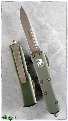 Microtech UTX-85 D/A OTF Auto 231-13OD Green Handle - Bronzed Hardware & Blade