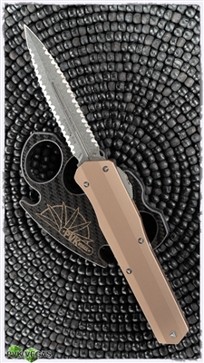 Microtech Cypher D/E 242S-D12TA Double Full Serr SW Blade Tan Handle