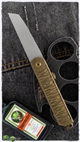 2 Saints "El Napo"  Wharncliffe Friction Folder, Bright Bronze Wave Sculpted Handle W/Skulls