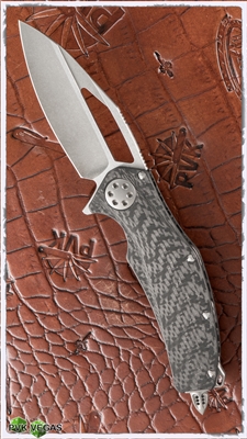 Marfione Custom Mini Matrix M390 Stonewash Blade Carbon Fiber Chassis