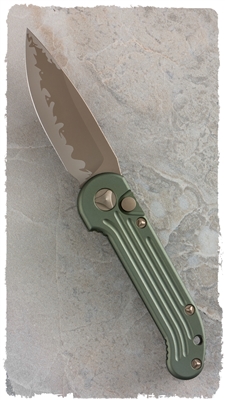 Microtech LUDT LTD KATANA OD Green Handle Bronzed Blade G8