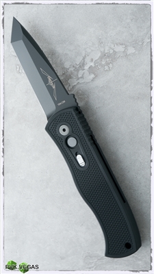 Protech Emerson CQC7 Auto E7T07 Tanto Point Black Serrated Knurled Handle w/ Safety