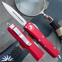 Microtech UTX-85 232-4RD Double Edge Satin Blade, Red Handle