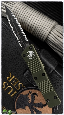 Microtech Troodon D/E 138-D3OD Black Double Full Serr Blade OD Handle