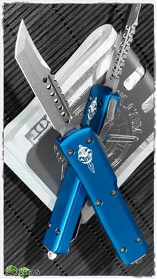 Microtech UTX-70 419-10BLS Hellhound Stonewash Blade Blue Body