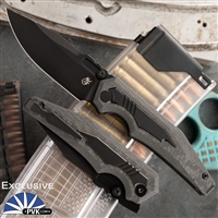 Arcane Design Preytheon, DLC CPM-20CV, Carbon Fiber Handles W/Black Ti Inlays PVK Exclusive