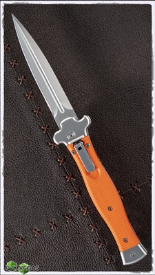 AGA Campolin ZERO Orange G10 Handle Satin Silver Dagger Blade