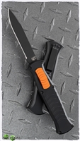 AKC X-Treme EVO OTF With Clip Black Handle Orange Button Black Blade