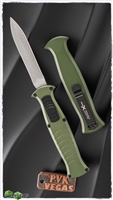 AKC X-Treme EVO OTF Green Handle Silver Dagger Blade