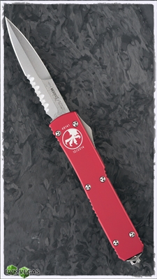 Microtech Ultratech FB Bayonet 120-11RD Stonewash Serrated Red Handle