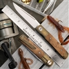 APurvis Blades Hand Rubbed Satin Blade, Black/Bronze Titanium, Burl Wood Scales