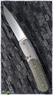 Stan Mojzis BRNO BORN Custom Dog Leg Burlap Micarta Automatic