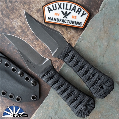Auxiliary Manufacturing Pocket Bowie, Blackwash AEB-L Blade,  Stingray Wrapped