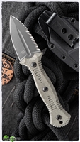 Bastinelli Knives Telum Fixed Blade Knife, Green Micarta Scales, Dark Stonewashed M390