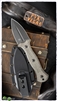 Bastinelli Knives Telum Fixed Blade Knife, Green Micarta Scales, Dark Stonewashed M390