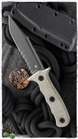 Bastinelli Creations Binome Fixed Blade, Serrated M390, Micarta Handle