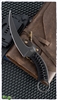 Bastinelli Creations Customized Mako Fixed Blade N690Co Black PVD Stonewashed, Cobra Knot Wrapped Handle, Kydex Sheath