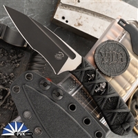 Bastinelli Creations Custom SIN Fixed Blade, PVD Blackwash & Satin Blade, Custom Ganpi Wrap & Bronze Menuki
