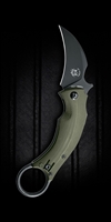 Bastinelli Creations/Fox Knives Black Bird Karambit, OD Green G-10, 2.5" Black N690