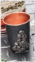 Bastinelli Creations Shot Glass Cup Bronze Skull Engraved Single Sided