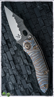 Borka Blades Custom Mini Stitch Folder Rock Grind Blade Flamed Handle
