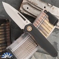 Biegler Bladeworks Rama 5 Folder S35VN Satin Finish Blade, With Black G10 Full Scale, Bronze Anodize Titanium Handle