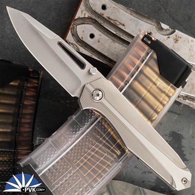 Biegler Bladeworks Rama 5 Folder S35VN Satin Finish Blade, Full Textured Titanium Handle