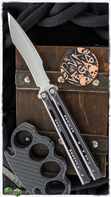 Biegler Bladeworks Balisong Rockstyle, CPM154 Blade, Anodized Titanium "Freeballs" Handle