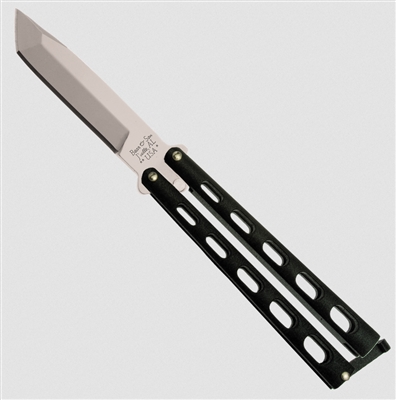 Bear OPS Bear & Son 5 in. Chisel Butterfly 114AB Black Handles Silver Tanto