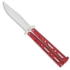 Bear OPS Bear & Son 5 in Butterfly 117R Red Handles Silver Clip Point