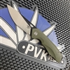 Bestech Knives BG14B-2 Toucan Flipper Knife D2 Two-Tone Satin/Black Blade, Green G10 Handles, Liner Lock