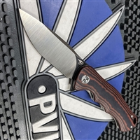 Bestech Knives BG22C-2 Bobcat Flipper Knife D2 Two-Tone Satin/Black Blade, Smooth Black & Red G10 Handles, Liner Lock