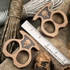 BURN Custom 2 Finger Knuckles Aluminum 3/4" Bronze w/Black Carbon Fiber Inlay Punisher Skull