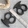 BURN Knives Two Finger Knuckles Black Aluminum 1/2" Black Carbon Fiber Punisher Skull Inlay