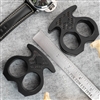 BURN Knives Two Finger Monster Knuckles Black Aluminum 3/4" Black Carbon Fiber Inlay Punisher Skull